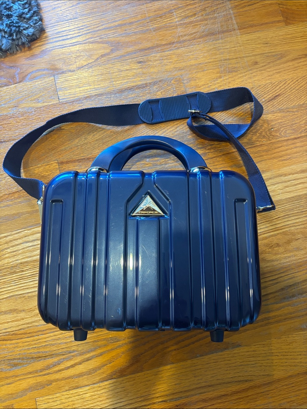 Triforce Navy Hard Shell Travel Cosmetic Case
